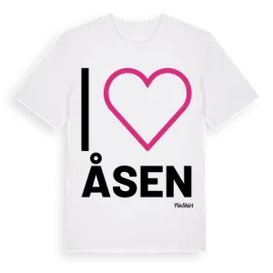 Jag älskar Åsen t-shirt stort tryck – ekologisk bomull t-shirt från Pinshirt