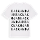 White t-shirt med Backakojan ordlek t-shirt