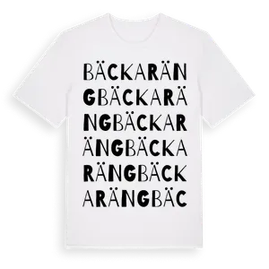Bäckaräng ordlek t-shirt – ekologisk bomull t-shirt från Pinshirt