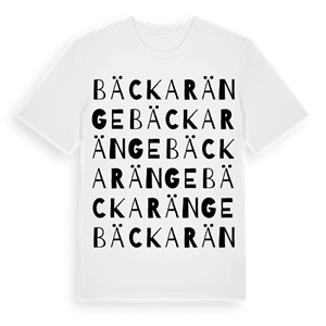 Bäckaränge ordlek t-shirt – ekologisk bomull t-shirt från Pinshirt