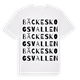White t-shirt med Bäckeskogsvallen ordlek t-shirt