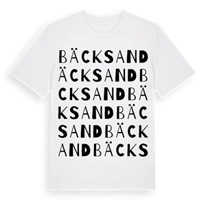 Bäcksand ordlek t-shirt – ekologisk bomull t-shirt från Pinshirt