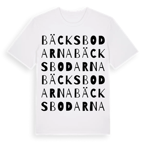 Bäcksbodarna ordlek t-shirt – ekologisk bomull t-shirt från Pinshirt
