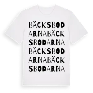 Bäcksbodarna ordlek t-shirt – ekologisk bomull t-shirt från Pinshirt