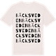 Vintage White t-shirt med Bäcksveden ordlek t-shirt