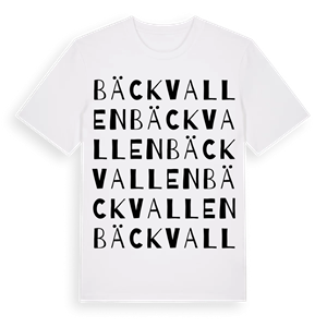 Bäckvallen ordlek t-shirt – ekologisk bomull t-shirt från Pinshirt