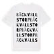 White t-shirt med Bäckvallstorp ordlek t-shirt
