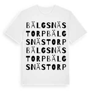Bälgsnästorp ordlek t-shirt – ekologisk bomull t-shirt från Pinshirt
