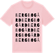 Pink Cotton t-shirt med Bergbo gård ordlek t-shirt
