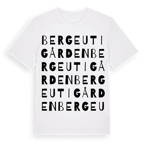 Berge Utigården ordlek t-shirt – ekologisk bomull t-shirt från Pinshirt
