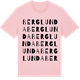 Pink Cotton t-shirt med Berglunda ordlek t-shirt