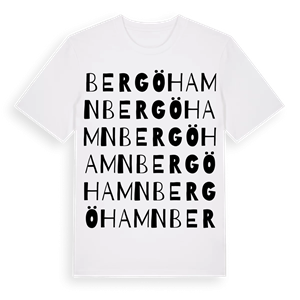 Bergö Hamn ordlek t-shirt – ekologisk bomull t-shirt från Pinshirt