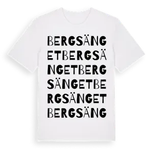 Bergsänget ordlek t-shirt – ekologisk bomull t-shirt från Pinshirt