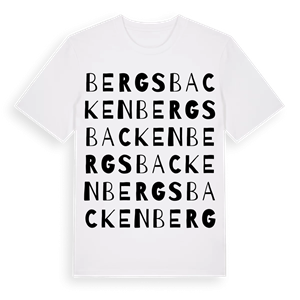 Bergsbacken ordlek t-shirt – ekologisk bomull t-shirt från Pinshirt