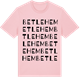 Pink Cotton t-shirt med Betlehem ordlek t-shirt