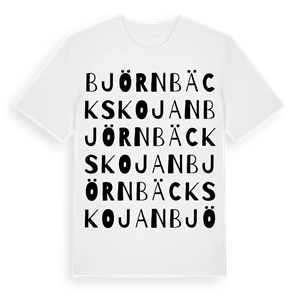 Björnbäckskojan ordlek t-shirt – ekologisk bomull t-shirt från Pinshirt