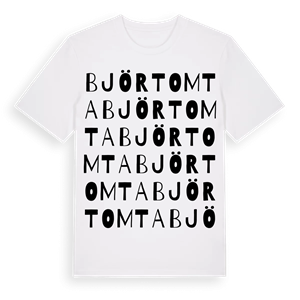 Björtomta ordlek t-shirt – ekologisk bomull t-shirt från Pinshirt