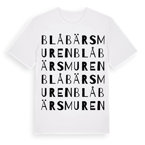Blåbärsmuren ordlek t-shirt – ekologisk bomull t-shirt från Pinshirt