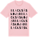 Pink Cotton t-shirt med Blacksåskojan ordlek t-shirt