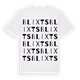 White t-shirt med Blixts ordlek t-shirt