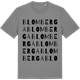 Mid Heather Gray t-shirt med Blomberga ordlek t-shirt