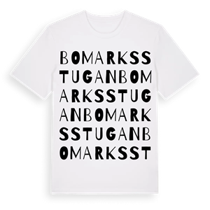 Bomarksstugan ordlek t-shirt – ekologisk bomull t-shirt från Pinshirt