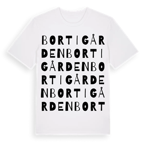 Bortigården ordlek t-shirt – ekologisk bomull t-shirt från Pinshirt