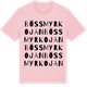 Pink Cotton t-shirt med Bössmyrkojan ordlek t-shirt