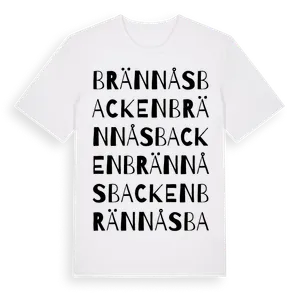 Brännåsbacken ordlek t-shirt – ekologisk bomull t-shirt från Pinshirt