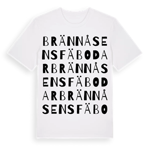 Brännåsens fäbodar ordlek t-shirt – ekologisk bomull t-shirt från Pinshirt