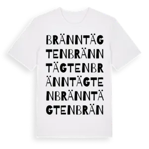 Bränntägten ordlek t-shirt – ekologisk bomull t-shirt från Pinshirt