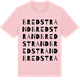 Pink Cotton t-shirt med Bredstrand ordlek t-shirt