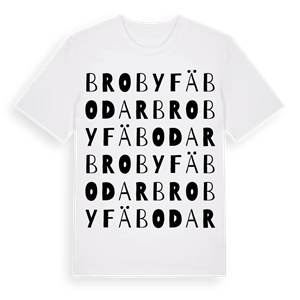 Broby fäbodar ordlek t-shirt – ekologisk bomull t-shirt från Pinshirt
