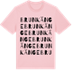 Pink Cotton t-shirt med Brunkänge ordlek t-shirt