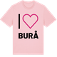 Pink Cotton t-shirt med Jag älskar Burå t-shirt stort tryck