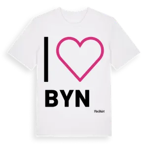 Jag älskar Byn t-shirt stort tryck – ekologisk bomull t-shirt från Pinshirt