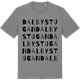 Mid Heather Gray t-shirt med Dalbystugan ordlek t-shirt