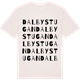 Vintage White t-shirt med Dalbystugan ordlek t-shirt