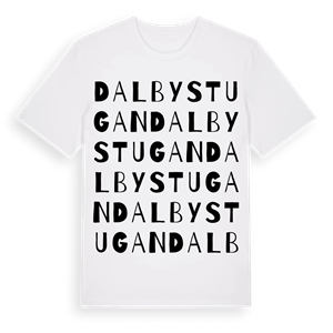 Dalbystugan ordlek t-shirt – ekologisk bomull t-shirt från Pinshirt