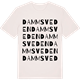 Vintage White t-shirt med Dammsveden ordlek t-shirt