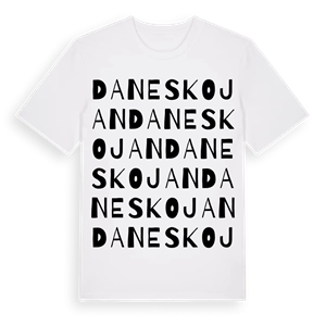 Daneskojan ordlek t-shirt – ekologisk bomull t-shirt från Pinshirt