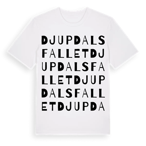 Djupdalsfallet ordlek t-shirt – ekologisk bomull t-shirt från Pinshirt