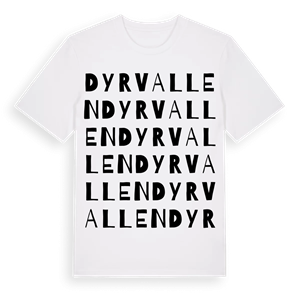 Dyrvallen ordlek t-shirt – ekologisk bomull t-shirt från Pinshirt