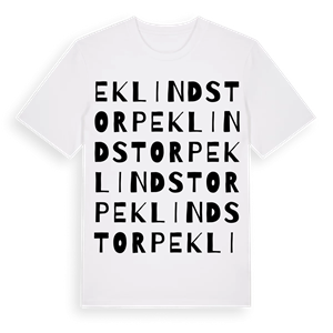 Eklindstorp ordlek t-shirt – ekologisk bomull t-shirt från Pinshirt