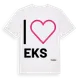 White t-shirt med Jag älskar Eks t-shirt stort tryck