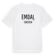 White t-shirt med Emdal i Sverige t-shirt