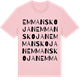 Pink Cotton t-shirt med Emmanskojan ordlek t-shirt