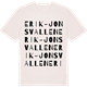 Vintage White t-shirt med Erik-Jonsvallen ordlek t-shirt