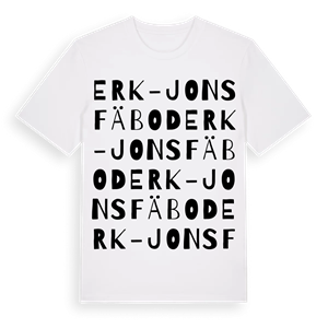 Erk-Jons fäbod ordlek t-shirt – ekologisk bomull t-shirt från Pinshirt