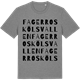 Mid Heather Gray t-shirt med Fagerroskölsvallen ordlek t-shirt